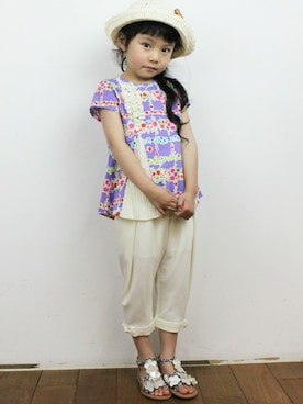 「プリーツ」｜hakka kidsさん（キッズ・115cm）の夏コーディネート