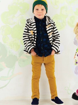 「アイテム（ダッフルコート）」を使った、hakka kidsさん（キッズ・110cm）の秋コーディネート