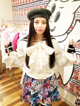 「N.HOOLYWOOD（N.ハリウッド）のアイテム（ハンチング/ベレー帽）」を使った、KAEさん（レディース・152cm）の秋コーディネート