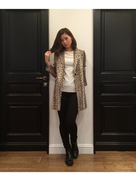 「reefur」｜「アイテム（チェスターコート）」を使った、ASAMI KATOさん（レディース・164cm）の秋コーディネート