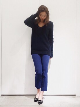 「Charlotte Olympia（シャーロットオリンピア）のアイテム（バレエシューズ）」を使った、ASAMI KATOさん（レディース・164cm）の冬コーディネート