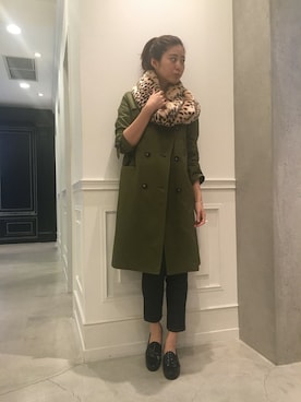 「MAISON DE REEFUR」｜「アイテム（トレンチコート）」を使った、ASAMI KATOさん（レディース・164cm）の秋コーディネート