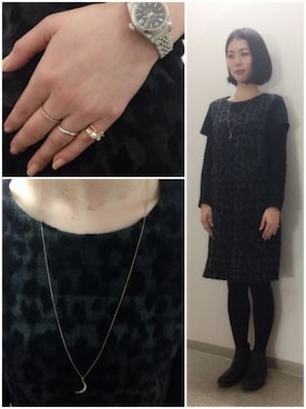 「アイテム（チャーム）」を使った、ICHIさん（レディース・156cm）の冬コーディネート