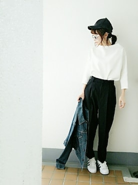 「Levi's（リーバイス）のアイテム（その他アウター）」を使った、コマさんさん（レディース・154cm）の春コーディネート