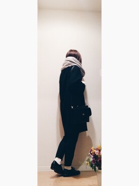 「nitca（ニトカ）のアイテム（その他アウター）」を使った、yucaさん（レディース・157cm）の冬コーディネート