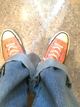「CONVERSE（コンバース）の[日本製] converse コンバース CANVAS ALL STAR J HI キャンバス オールスター J ハイ 15SS PINK（スニーカー、ピンク系）」を使った、canaさん（レディース）の冬コーディネート