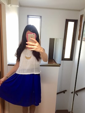 「アイテム（アクセサリー）」を使った、さわさん（レディース・170cm）の夏コーディネート