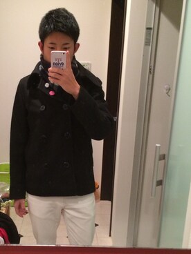 「アイテム（ピーコート）」を使った、ATaGoさん（メンズ・171cm・10代）の冬コーディネート