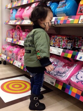 「アイテム（ジャケット/アウター）」を使った、yuu.さん（キッズ・100cm）の冬コーディネート