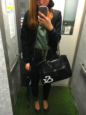 「&byPinky&Dianne（アンドバイピンキーアンドダイアン）のアイテム（バッグ、ブラック系）」を使った、きゃほたさん（レディース・168cm）の秋コーディネート