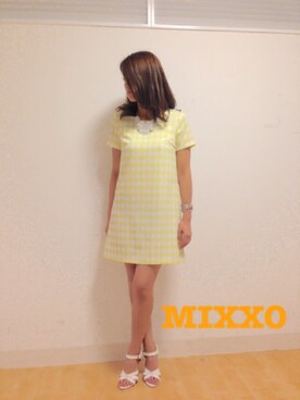 「ワンピース（ワンピース、イエロー系）」を使った、MIXXO_natsuさん（レディース・160cm）の春コーディネート