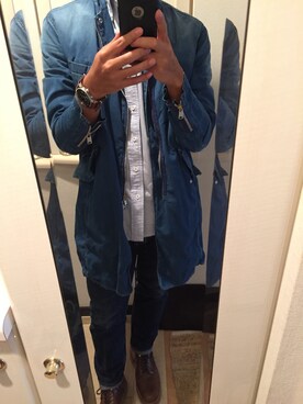「nonnative（ノンネイティブ）のアイテム（ダウンジャケット/コート）」を使った、アンさん（メンズ・176cm）の秋コーディネート