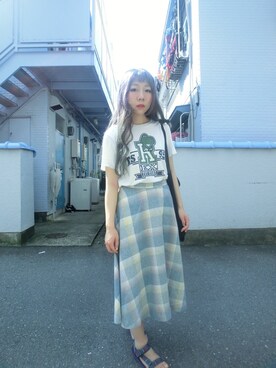 「RAINBOW SHOPのアイテム（スカート）」を使った、ユミイさん（レディース・160cm）の秋コーディネート