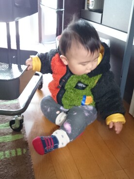 「FO KIDSのアイテム（ダウンジャケット/コート、ブラック系）」を使った、AI♡AKIRAさん（レディース・158cm）の秋コーディネート