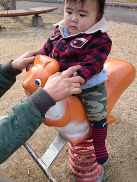 「POLOのアイテム（ソックス/靴下、ブラック系）」を使った、AI♡AKIRAさん（レディース・158cm）の冬コーディネート