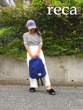 「reca（レカ）のアイテム（帽子）」を使った、recastaffさん（レディース・154cm）の秋コーディネート