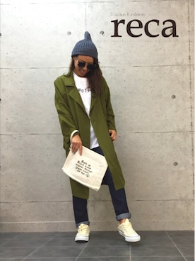 「reca（レカ）のアイテム（バッグ）」を使った、recastaffさん（レディース・154cm）の秋コーディネート