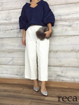 「バルーンスリーブ」｜recastaffさん（レディース・154cm）の秋コーディネート