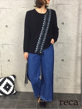 「reca（レカ）のアイテム（帽子）」を使った、recastaffさん（レディース・154cm）の秋コーディネート
