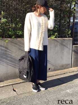 「reca（レカ）のアイテム（帽子）」を使った、recastaffさん（レディース・154cm）の秋コーディネート