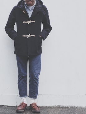 「Paraboot」｜「アイテム（ダッフルコート）」を使った、MR.BRAINさん（メンズ・173cm）の冬コーディネート