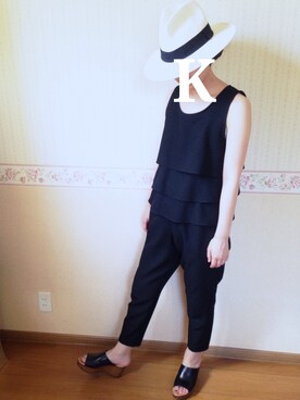「A part by（アパートバイ）のアイテム（つなぎ/オールインワン）」を使った、nicoさん（レディース・153cm）の夏コーディネート