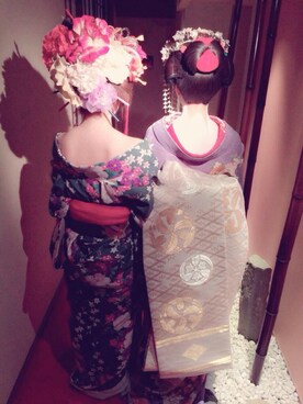 「アイテム（浴衣、グリーン系）」を使った、m a h oさん（レディース・159cm）の秋コーディネート