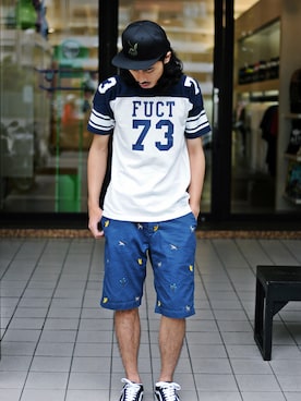 「FUCT」｜「アイテム（キャップ）」を使った、UGさん（メンズ・179cm）の春コーディネート