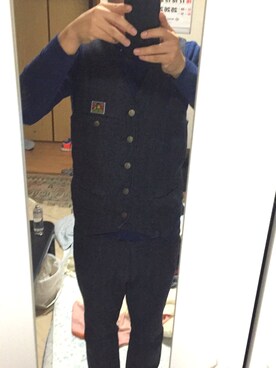 「BEN DAVIS/PROJECT LINE（ベンデイビスプロジェクトライン）のアイテム（ベスト）」を使った、GONさん（メンズ・165cm）の秋コーディネート