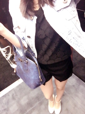 「CECIL McBEE（セシルマクビー）のアイテム（デニムジャケット）」を使った、yuka.さん（レディース・161cm）の夏コーディネート