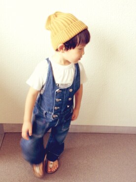 「LAGOM（LAGOM）のアイテム（サロペット/オーバーオール）」を使った、YoHaMoさん（キッズ・110cm）の夏コーディネート