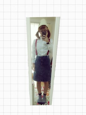 「ニコちゃん」｜「アイテム（アナログ腕時計）」を使った、ち かさん（レディース・152cm）の春コーディネート