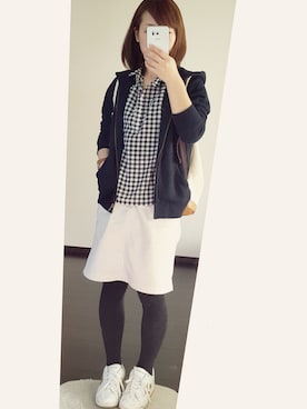 「タータンチェック」｜gumiさん（レディース・154cm）の春コーディネート