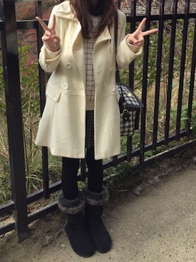 「calmeのアイテム（ジャケット/アウター）」を使った、りーさん（レディース・156cm）の秋コーディネート