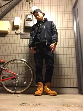 「H&M（エイチ・アンド・エム）のアイテム（ジャケット/アウター）」を使った、⛪️akilla⛪️さん（メンズ・172cm・20代）の冬コーディネート