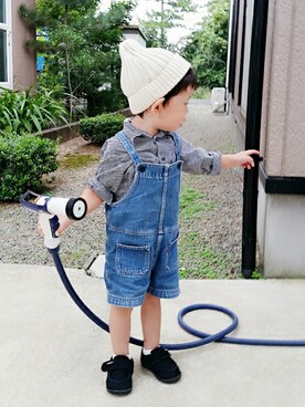 「kidsfashion」｜「アイテム（つなぎ/オールインワン）」を使った、いっさんさん（レディース・157cm）の秋コーディネート
