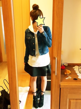 「FOREVER 21（フォーエバー トゥエンティーワン）のアイテム（デニムジャケット、ブルー系）」を使った、sssssさん（レディース・163cm）の春コーディネート