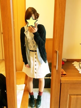 「OLIVE des OLIVE（オリーブデオリーブ）のアイテム（デニムスカート、ホワイト系）」を使った、sssssさん（レディース・163cm）の春コーディネート