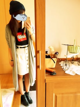 「LEGO（レゴ）のアイテム（Tシャツ/カットソー、ブラック系）」を使った、sssssさん（レディース・163cm）の秋コーディネート