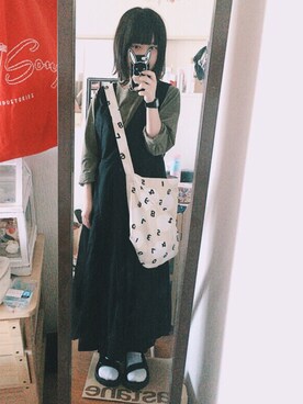 「スポサン」｜「アイテム（ジャンパースカート）」を使った、cono_さん（レディース・145cm）の夏コーディネート