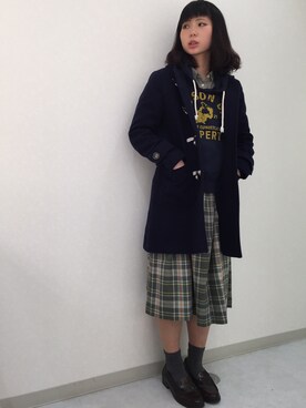 「Crisp（クリスプ）のアイテム（ダッフルコート）」を使った、haruさん（レディース・162cm）の冬コーディネート