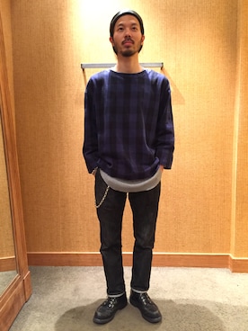 「ワークブーツ」｜「アイテム（財布/小物）」を使った、ShINpEIさん（メンズ・170cm）の秋コーディネート