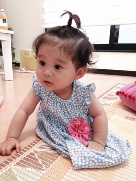 「Carter's（カーターズ）のアイテム（ワンピース）」を使った、nanakoさん（キッズ・70cm）の夏コーディネート
