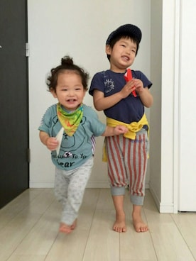 「PUAL CE CIN（ピュアルセシン）のアイテム」を使った、おむすびさん（キッズ・100cm）の春コーディネート