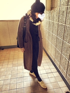 「UNITED ARROWS（ユナイテッドアローズ）のアイテム（ネックウォーマー/スヌード）」を使った、nariさん（レディース・167cm）の冬コーディネート