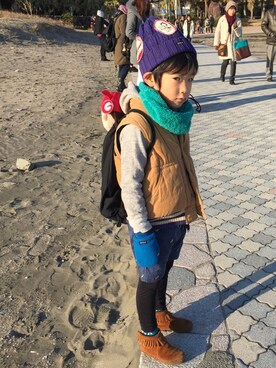 「アイテム（ブーツ）」を使った、れもんさんさん（キッズ・110cm）の春コーディネート