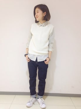 「stansmith」｜まるこさん（レディース・150cm）の春コーディネート