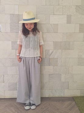 「アイテム（帽子）」を使った、まるこさん（レディース・150cm・20代）の春コーディネート