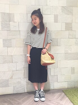 「archives（アルシーヴ）のアイテム（スカート）」を使った、まるこさん（レディース・150cm）の春コーディネート