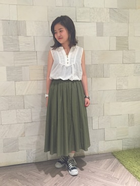 「archives（アルシーヴ）のアイテム（スカート）」を使った、まるこさん（レディース・150cm）の春コーディネート